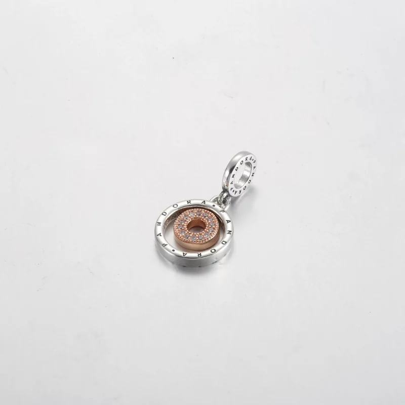 (afbeelding voor) Tweekleurige Pandora Logo Cirkels Hangende Charm - 782287C01 - Bekijken 2