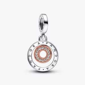 Tweekleurige Pandora Logo Cirkels Hangende Charm - 782287C01 (afbeelding voor) Tweekleurige Pandora Logo Cirkels Hangende Charm - 782287C01