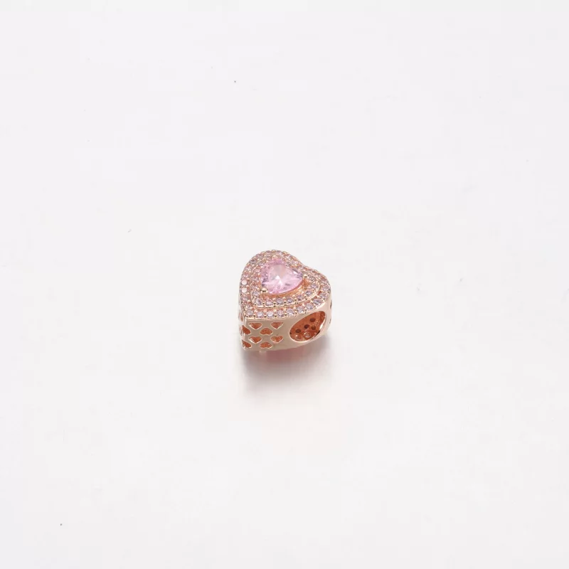 (afbeelding voor) Pandora Sparkling Levelled Heart Charm - 789218C01 - Bekijken 2
