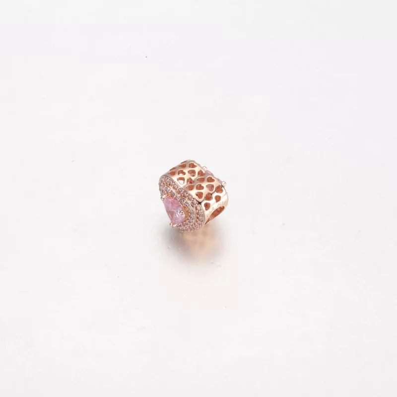 (afbeelding voor) Pandora Sparkling Levelled Heart Charm - 789218C01 - Bekijken 3