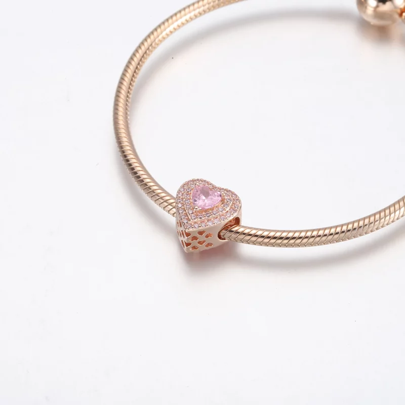 (afbeelding voor) Pandora Sparkling Levelled Heart Charm - 789218C01 - Bekijken 5