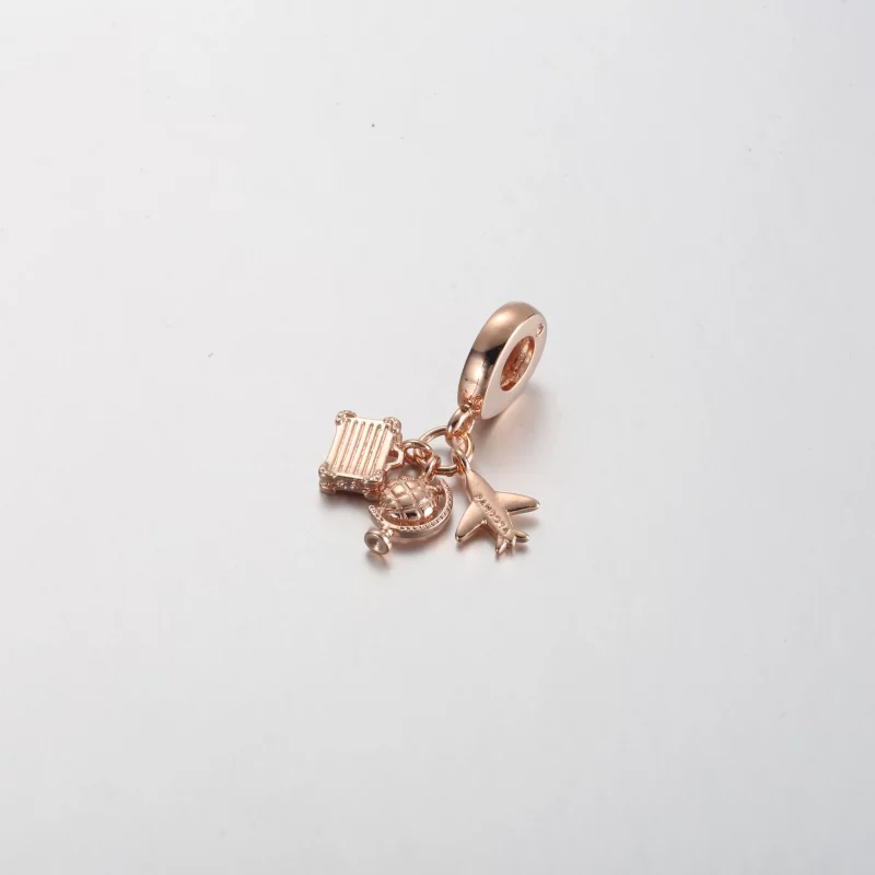 (afbeelding voor) Pandora Vliegtuig, Wereldbol & Koffer Drievoudig Hangend Charm - 789435C01 - Bekijken 3