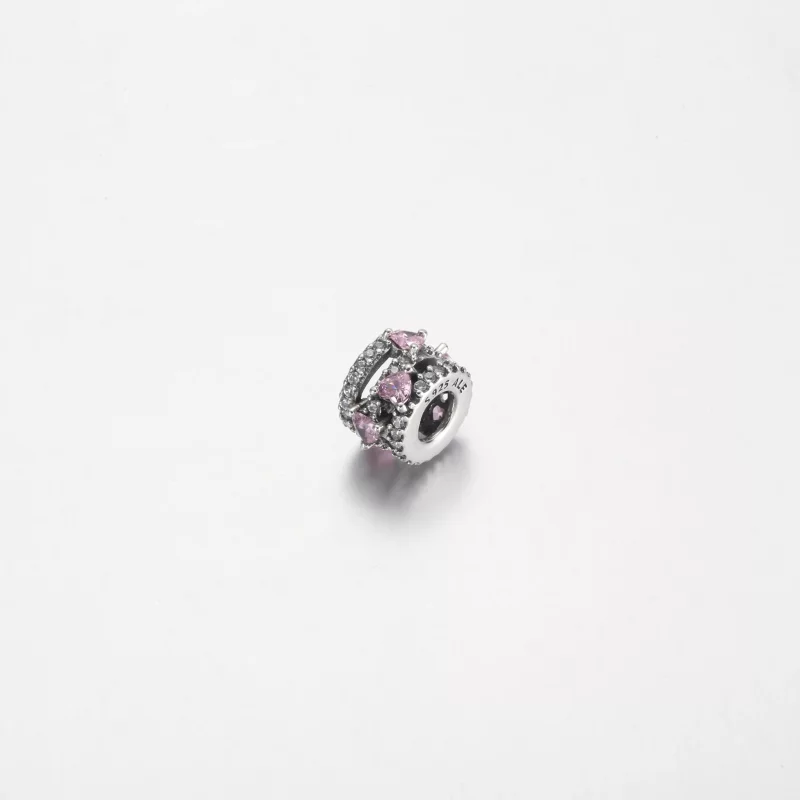 (afbeelding voor) Pandora Sparkling Triple Halo Hearts Charm - 791161C01 - Bekijken 2
