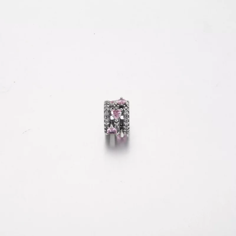 (afbeelding voor) Pandora Sparkling Triple Halo Hearts Charm - 791161C01 - Bekijken 3