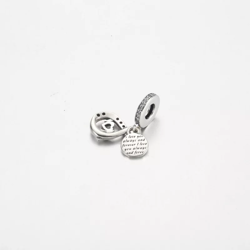 (afbeelding voor) Pandora Mama Oneindigheid Pavé Dubbele Hangende Charm - 791468C01 - Bekijken 3