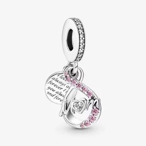 (afbeelding voor) Pandora Mama Oneindigheid Pavé Dubbele Hangende Charm - 791468C01