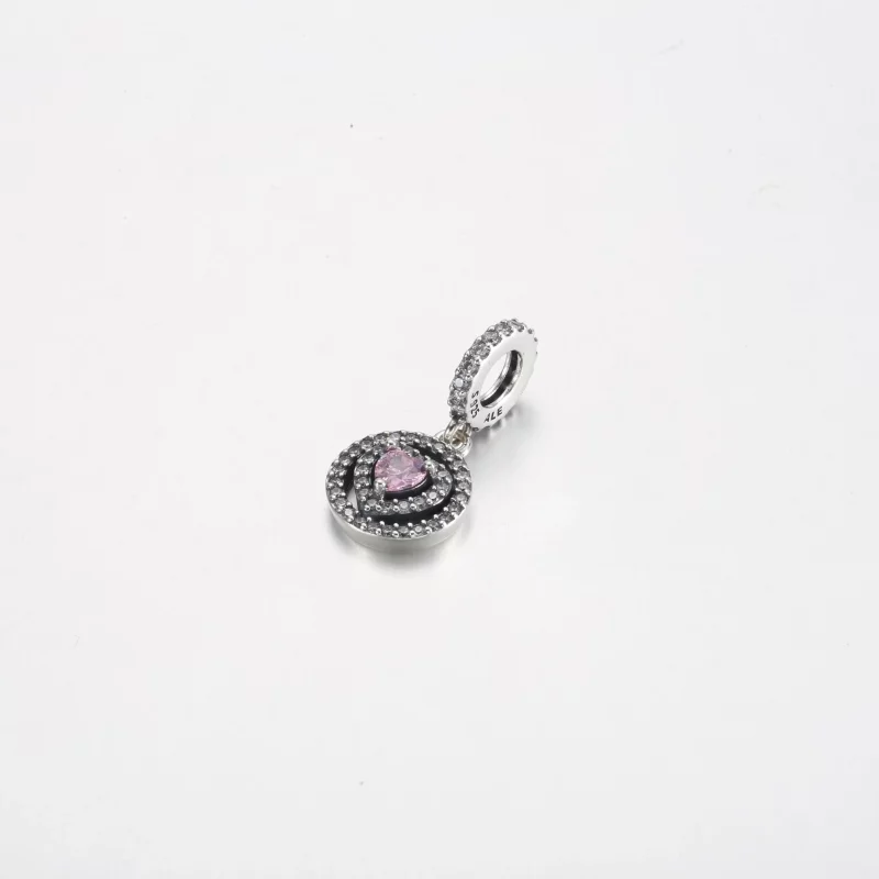(afbeelding voor) Pandora Sparkling Double Halo Heart Dangle Charm - 791476C01 - Bekijken 2