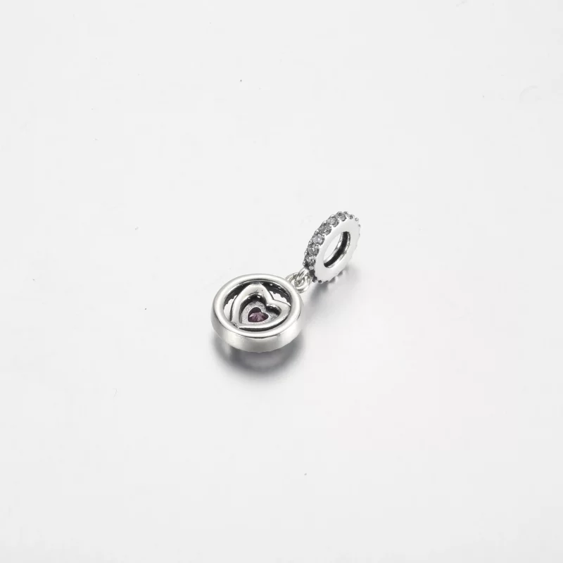 (afbeelding voor) Pandora Sparkling Double Halo Heart Dangle Charm - 791476C01 - Bekijken 3