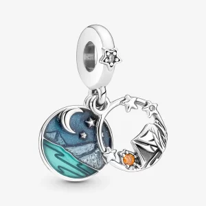 Pandora Camping Nachtelijke Hemel Dubbele Hangende Charm - 791686C01 (afbeelding voor) Pandora Camping Nachtelijke Hemel Dubbele Hangende Charm - 791686C01