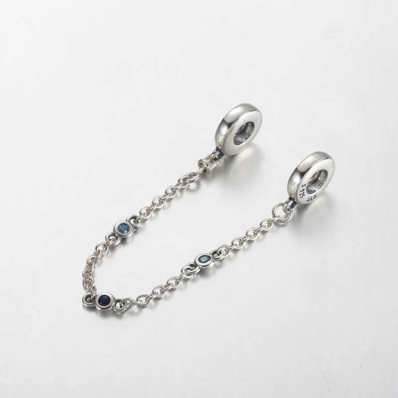 (afbeelding voor) Pandora Triple Blue Stone Safety Chain - 791688C01 - Bekijken 2