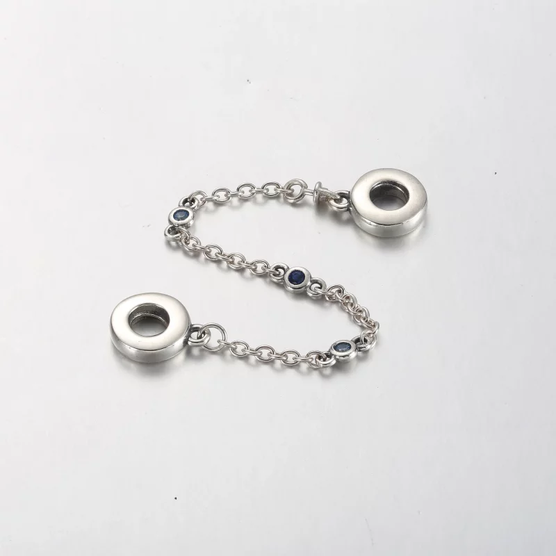 (afbeelding voor) Pandora Triple Blue Stone Safety Chain - 791688C01 - Bekijken 3