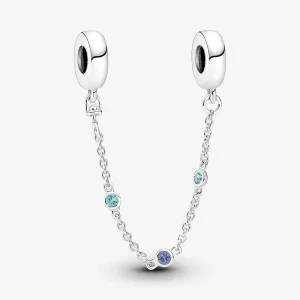 (afbeelding voor) Pandora Triple Blue Stone Safety Chain - 791688C01