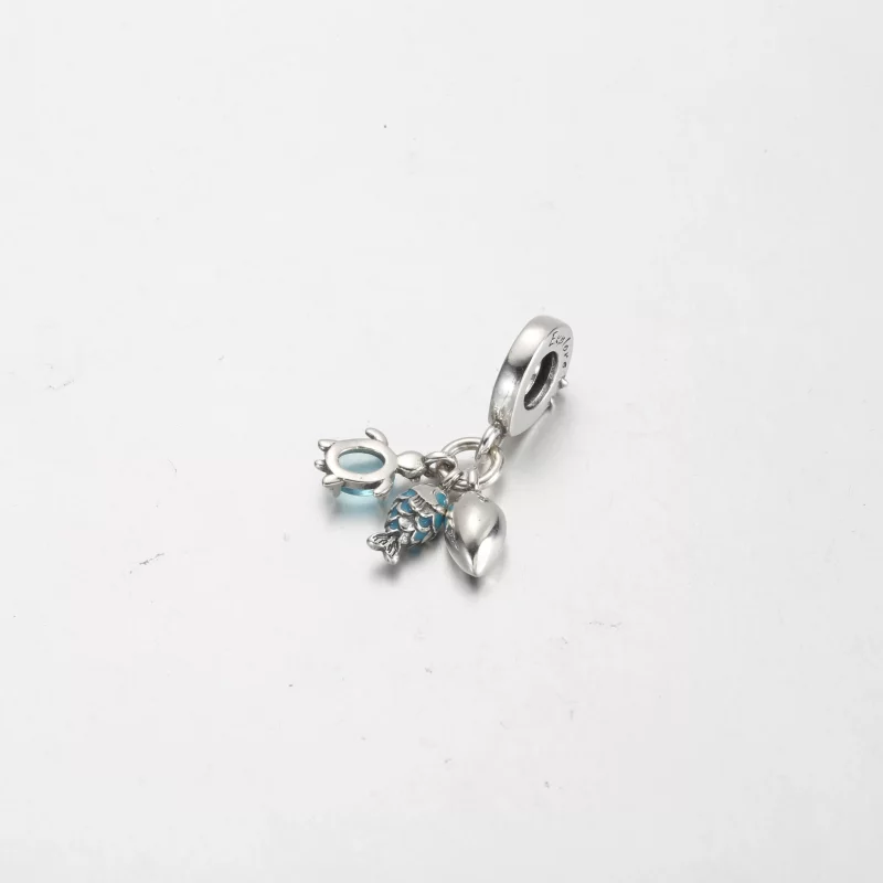 (afbeelding voor) Pandora Vis, Zeeschildpad & Conch Drievoudig Hangend Charm - 791697C01 - Bekijken 3