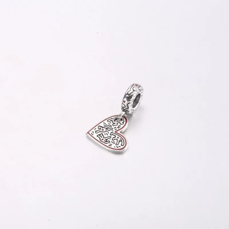 (afbeelding voor) Keith Haring™ x Pandora Lijnkunst Mensen Hart Hangend Charm - 792215C01 - Bekijken 2