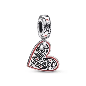 Keith Haring™ x Pandora Lijnkunst Mensen Hart Hangend Charm - 792215C01 (afbeelding voor) Keith Haring™ x Pandora Lijnkunst Mensen Hart Hangend Charm - 792215C01