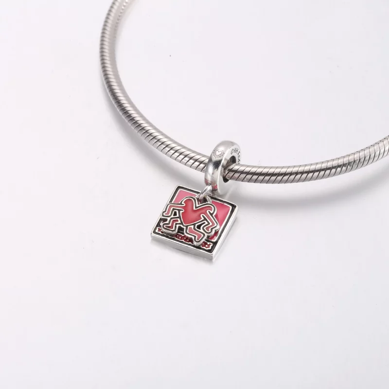 (afbeelding voor) Keith Haring™ x Pandora Wandelend Hart Dubbele Hangende Charm - 792216C01 - Bekijken 5