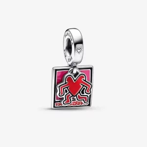 Keith Haring™ x Pandora Wandelend Hart Dubbele Hangende Charm - 792216C01 (afbeelding voor) Keith Haring™ x Pandora Wandelend Hart Dubbele Hangende Charm - 792216C01