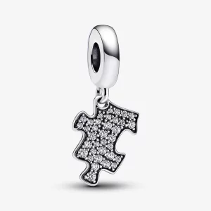 Pandora Sparkling Puzzle Piece Dangle Charm - 792241C01 (afbeelding voor) Pandora Sparkling Puzzle Piece Dangle Charm - 792241C01