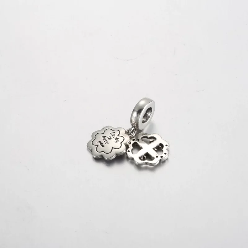 (afbeelding voor) Pandora Klavertjevier Vriendschap Dubbele Hangende Charm - 792245C01 - Bekijken 3