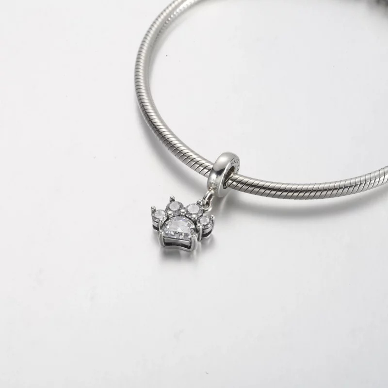 (afbeelding voor) Pandora Sparkling Pet Paw Print Dangle Charm - 792247C01 - Bekijken 4