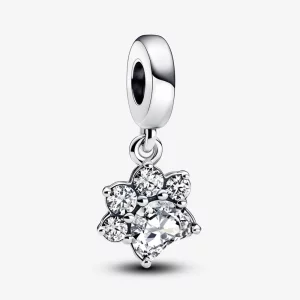 Pandora Sparkling Pet Paw Print Dangle Charm - 792247C01 (afbeelding voor) Pandora Sparkling Pet Paw Print Dangle Charm - 792247C01