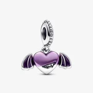 Pandora Vampire Winged Heart Dangle Charm - 792290C01 (afbeelding voor) Pandora Vampire Winged Heart Dangle Charm - 792290C01