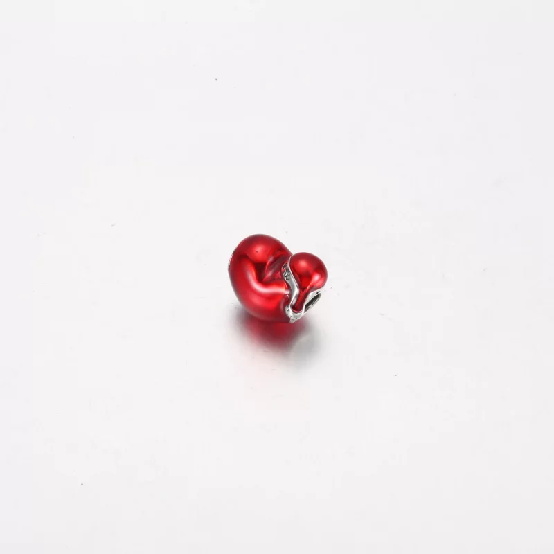 (afbeelding voor) Pandora Metallic Rood Kersthart Charm - 792336C01 - Bekijken 3