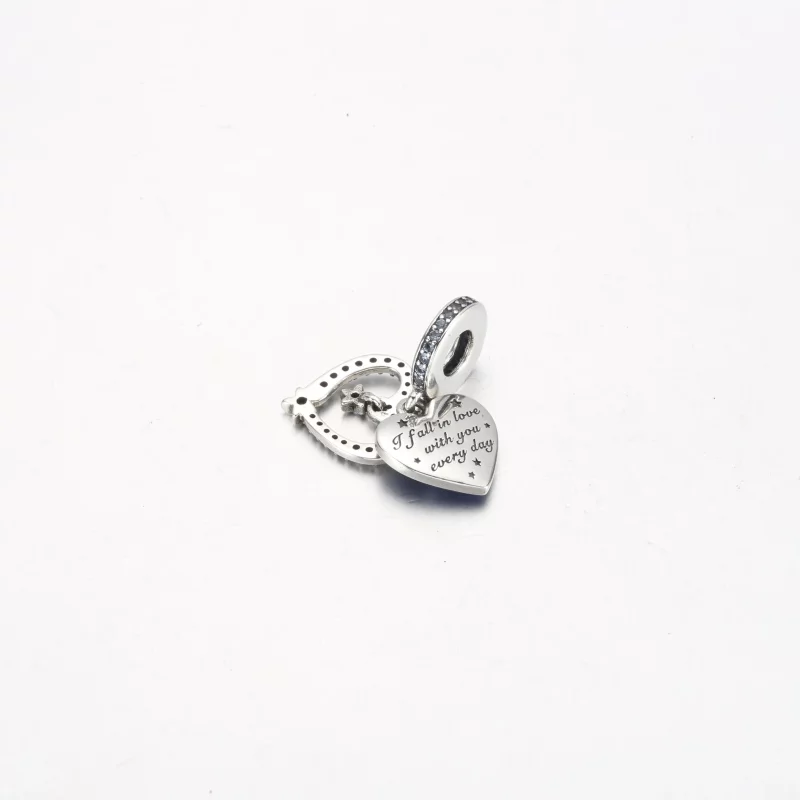(afbeelding voor) Pandora Celestial Vallende Ster Hart Dubbele Hangende Charm - 792356C01 - Bekijken 3