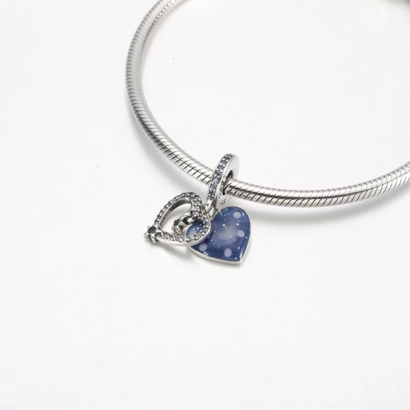 (afbeelding voor) Pandora Celestial Vallende Ster Hart Dubbele Hangende Charm - 792356C01 - Bekijken 4