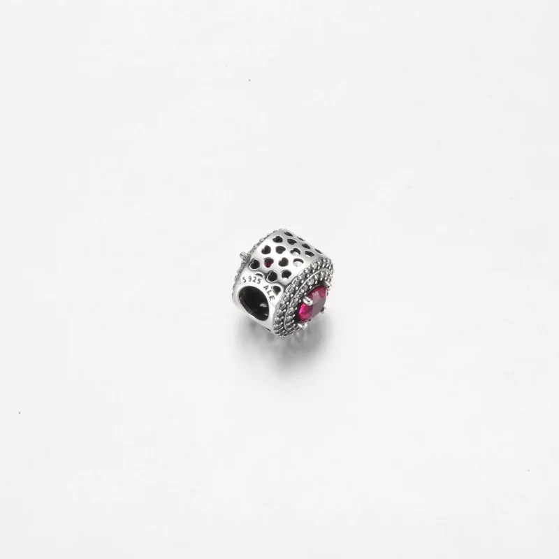 (afbeelding voor) Pandora Red Sparkling Levelled Round Charm - 792418c01 - Bekijken 2