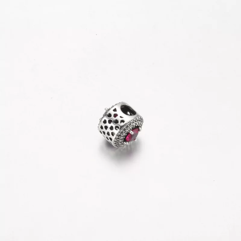 (afbeelding voor) Pandora Red Sparkling Levelled Round Charm - 792418c01 - Bekijken 3