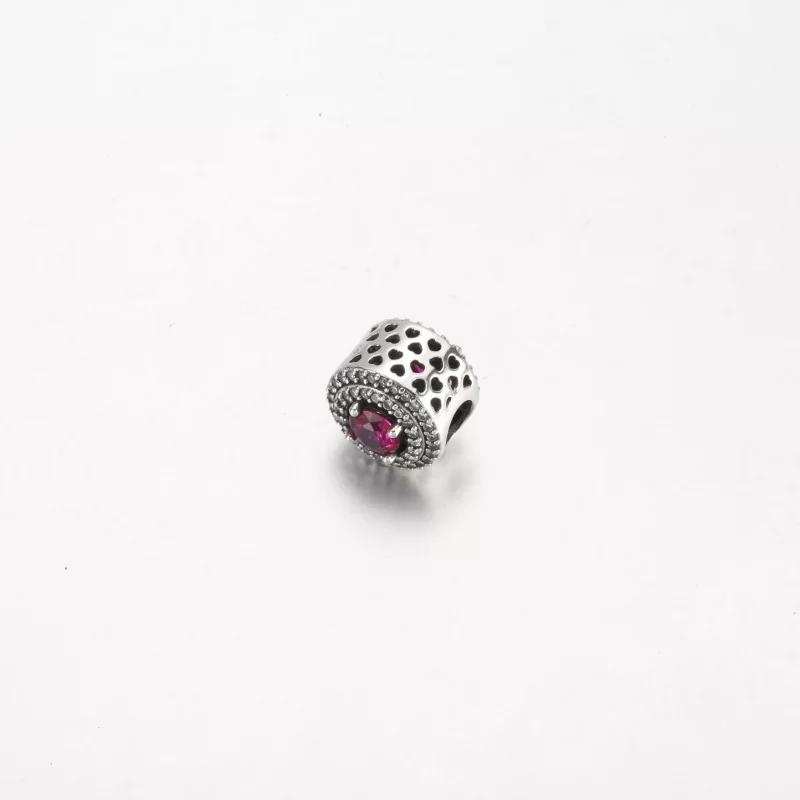 (afbeelding voor) Pandora Red Sparkling Levelled Round Charm - 792418c01 - Bekijken 4
