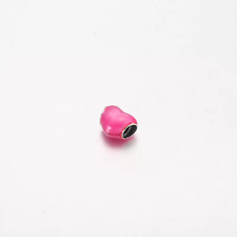 (afbeelding voor) Pandora Metallic Roze Hart Charm - 799291C03 - Bekijken 3