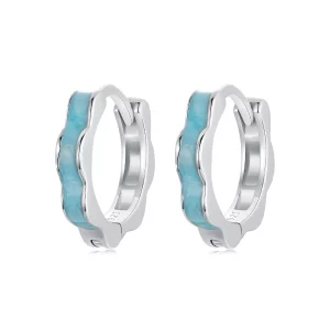 PANDORA Stijl Blauwe Bloemvormige Oorbellen - BSE955 (afbeelding voor) PANDORA Stijl Blauwe Bloemvormige Oorbellen - BSE955