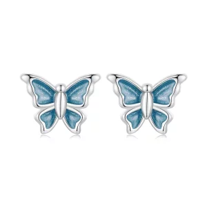 PANDORA Stijl Blauwe Vlinder Oorbellen - BSE957 (afbeelding voor) PANDORA Stijl Blauwe Vlinder Oorbellen - BSE957