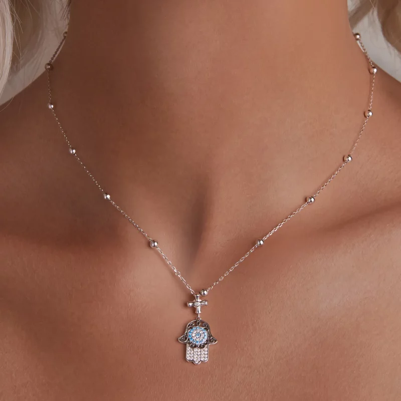 (afbeelding voor) PANDORA Stijl Hand van Fatima Ketting - BSN369 - Bekijken 6