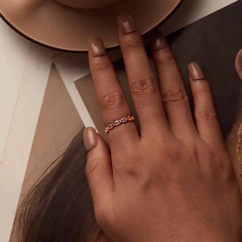 (afbeelding voor) PANDORA Stijl Roze Goud Duivels Oog Ring - BSR212-C - Bekijken 4