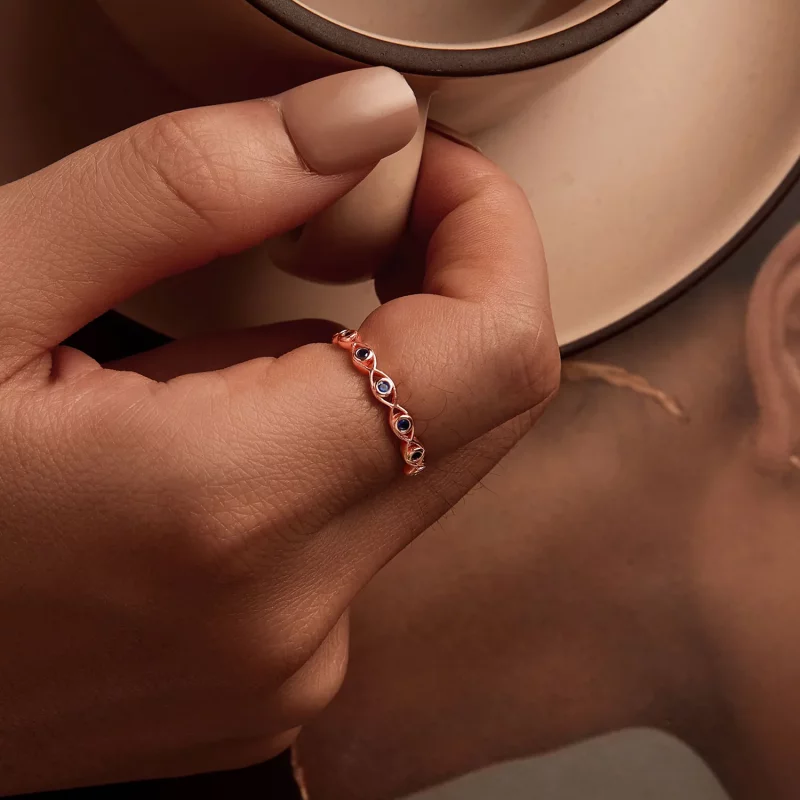 (afbeelding voor) PANDORA Stijl Roze Goud Duivels Oog Ring - BSR212-C - Bekijken 5