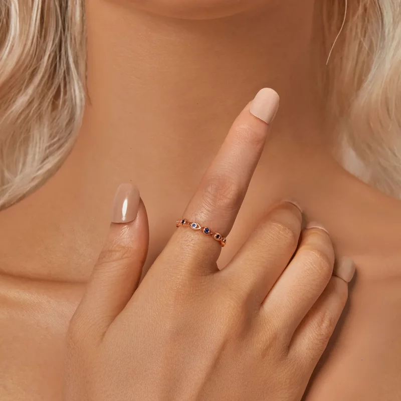(afbeelding voor) PANDORA Stijl Roze Goud Duivels Oog Ring - BSR212-C - Bekijken 6