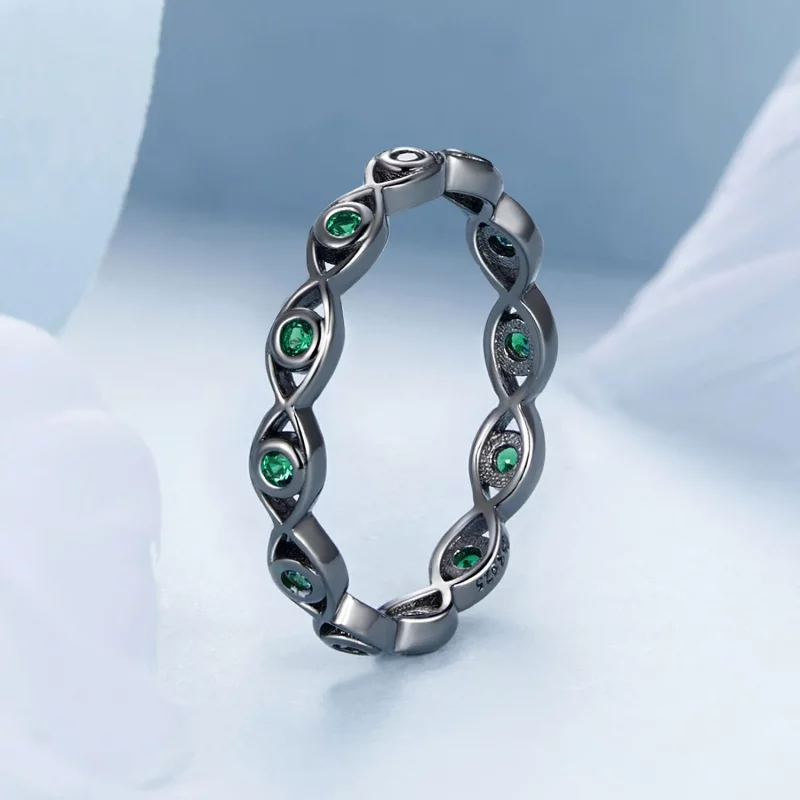 (afbeelding voor) PANDORA Stijl Zwart Goud Gegalvaniseerd Duivels Oog Ring - BSR212-D - Bekijken 2