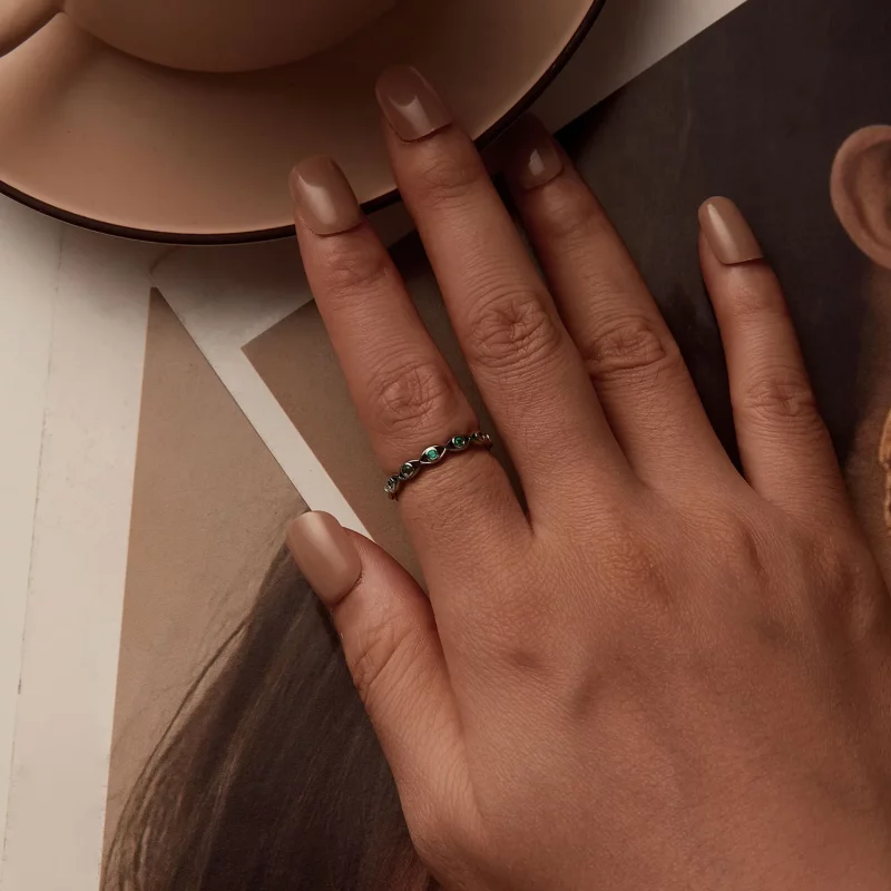 (afbeelding voor) PANDORA Stijl Zwart Goud Gegalvaniseerd Duivels Oog Ring - BSR212-D - Bekijken 4