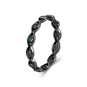 PANDORA Stijl Zwart Goud Gegalvaniseerd Duivels Oog Ring - BSR212-D (afbeelding voor) PANDORA Stijl Zwart Goud Gegalvaniseerd Duivels Oog Ring - BSR212-D