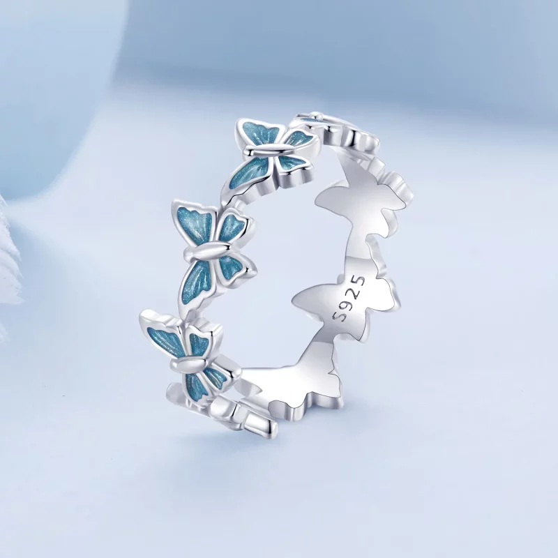 (afbeelding voor) PANDORA Stijl Blauwe Vlinder Ring - BSR508 - Bekijken 2