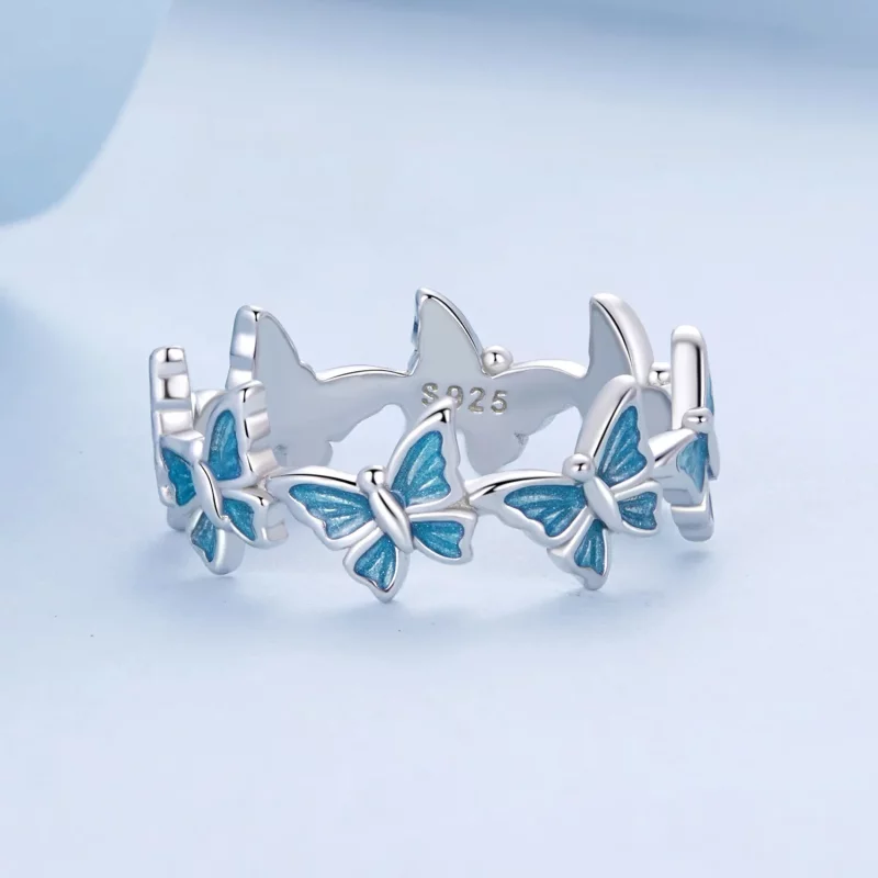 (afbeelding voor) PANDORA Stijl Blauwe Vlinder Ring - BSR508 - Bekijken 3