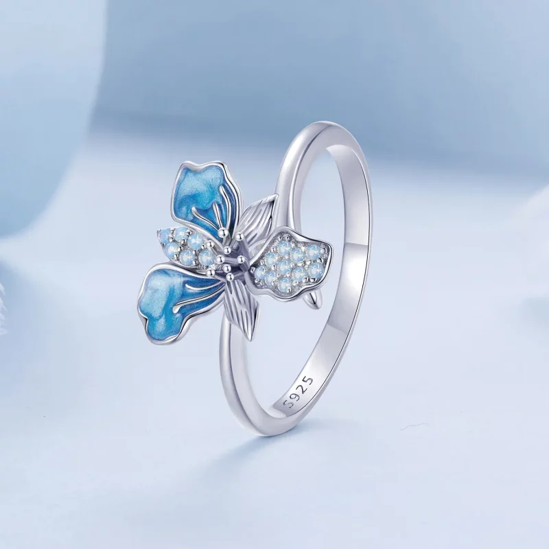 (afbeelding voor) PANDORA Stijl Blauwe Iris Open Ring - BSR509-E - Bekijken 2
