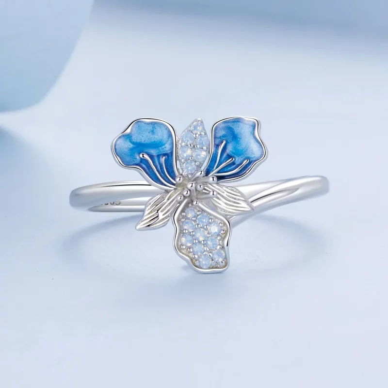 (afbeelding voor) PANDORA Stijl Blauwe Iris Open Ring - BSR509-E - Bekijken 3
