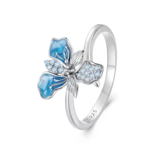 PANDORA Stijl Blauwe Iris Open Ring - BSR509-E (afbeelding voor) PANDORA Stijl Blauwe Iris Open Ring - BSR509-E