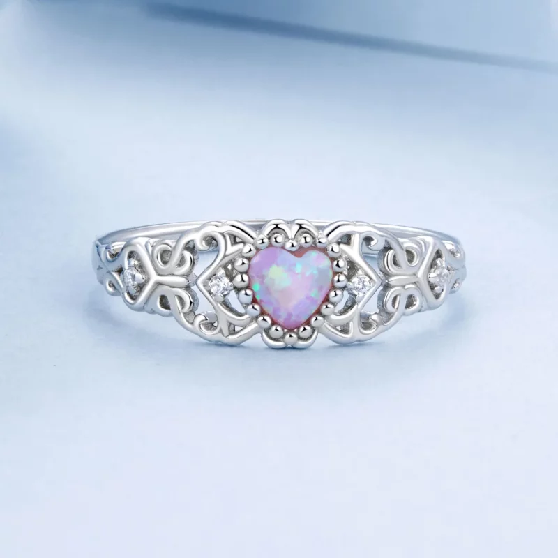 (afbeelding voor) PANDORA Stijl Roze Opaal Ring - BSR512 - Bekijken 3