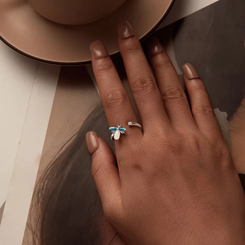 (afbeelding voor) PANDORA Stijl Glimworm Open Ring - BSR514-E - Bekijken 7