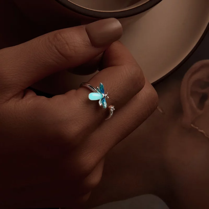 (afbeelding voor) PANDORA Stijl Glimworm Open Ring - BSR514-E - Bekijken 8